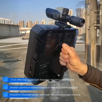 1500m handheld portable anti drone system signal interference drive away and return function